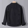 Spring Autumn New Denim Jacket Men Black Water Wash All-Match Street Harajuku Student Cowboy Jacket Male Clothing 5xl Y220803