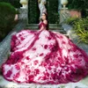 Vintage Off The Shoulder Tulle Quinceanera Abiti Ball Gown Birthday Party Dress Lace Up Abito da laurea Fiori 3D vestidos de quincea
