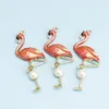 10st Emalj Pearl Flamingo Charms DIY Handgjorda Rosa Bird Pendants Armband Halsband Örhängen Pendants Smycken Tillbehör