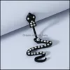 Body Arts Tattoos Art Health Beauty Snake Navel Rings Anti Allergy Surgical Steel Belly Button Piercing Jewelry Gi Dhgho