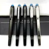 Pen de luxo caneta de alta qualidade resina preta e cinza prata roller bola caneta caneta de caneta de artigos de artigos de artigos de artigos de artigos de artesanato com número de série
