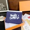 한정판 Graffiti Unisex Wallets 럭셔리 브랜드 스케치 레터 여성 남성 클러치 가방 디자이너 사자 코끼리 호랑이 인쇄 브랜드 P283S