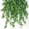 Couronnes De Fleurs Décoratives 12pcs Simulation De Feuilles Artificielles 240cm Feuilles Vertes Creeper Jardin Faux Plante Ivy Mariage Salon Tenture Murale