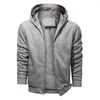 Men039s hoodies tröjor fleece hoodie jacka män huva päls fodrad kappa sport bär hösten vinter varm fast färg casual 4868486