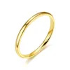 9 Storlek 2mm Titanium Stål Tunna Band Ringar för Dam Koreansk Ren Färg Mode Små Ring Smooth Par Ring Lover Smycken