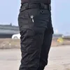 IX7 Nouveau pantalon tactique pour hommes multiples élasticité de poche Military Urban Commuter Tacitcal Tactcal Men Slim Fat Cargo Pant G220507