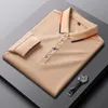 Designer Brand Fashion Polo 100% Cotone Nero Uomo Coreano Ricamo Casual Manica lunga High End Top Uomo Abbigliamento 220408