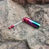 Rainbow Hookah Rökning Glas Vattenrör 127mm Metal Tobak Oil Rigg Wax Pipe för manlig kvinnlig rökbutik Bong Dab Rig