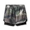 22 Dubbelskikt Jogging Reflective Sports Shorts Men's Beach Four Side Bullet Speed ​​Dry Five Point Pants Fashion Camouflage Basketball