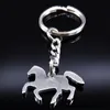 Keychains Horse Keychain For Men Silver Color Stainless Steel Key Pendant Jewelry Gift Porta Chaves K77327S08Keychains