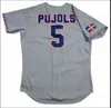 XFLSP GLAC202 5 Albert Pujols Game wydano Dominikan Republic 2006 World Baseball Classic Road Custom Grey Jersey Szybka wysyłka