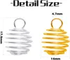 Pendant Necklaces 30pcs Hollow Spiral Bead Cage Charms Stainless Steel Stone Holder Necklace Pendants For DIY Crafts Jewelry Making 2 Colors