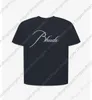 Designer-T-Shirt gut verkaufen 1 1 Version Rhude reine Farbe Vintage Brief T-Shirt Männer Frauen Paar Baumwolle T-Shirt Hip Hop High Street Übergröße