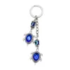 Wholesale Fashion Animal Butterfly Evil Eyes Keychain Glass Key Chain Glass Blue Eye Pendant Ornament Keychains