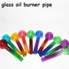 Premium Thick Pyrex Burner Pipe 10cm 4IN Colorful Glass Tube Wax Oil Burner Smoking Hand Water Pipes