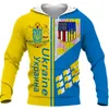 Herrtröjor tröjor Spring Autumn Ukraine National Flag 3D över hela tryckta mäns unisex pullover casual jacka män kläder 4xl