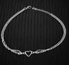 girl Style Metal Hollow Out Heart Angel Feather Pendant Necklace Choker for Women Grunge Aesthetic Jewelry