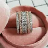 Choucong Brand Unique Wedding Rings Luxury Jewelry 925 Sterling Silver Rose Gold Fill Oval Cut White Topaz CZ Diamond Gemstones Wo260N