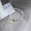 Popcorn poeder kristal natuursteen kralen armband schattige elastische koordbeer konijn daisy bedel armbanden minnaar vrouw cadeau