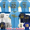 Maillot de baseball Milwaukee Robin Yount Christian Yelich Willy Adames Lorenzo Cain Ryan Braun JC Mejia Hunter Renfroe Luis Urias Mario Feliciano Corey Ray Tellez