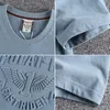 Sommer Kurzarm Oansatz 3D Brief Gedruckt T-shirt männer Mode Retro Reine Baumwolle Gewaschen Alte Lose Paare Casual Tops 220509