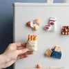 4/5pcs 3D 냉장고 자석 어린이 어린이 가정 주방 장식 수지 냉장고 스티커를위한 재미있는 요리사 음식 자석