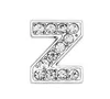 20 Teil/los N - Z 8mm Silber Strass Bling Dia Brief Charme DIY Alphabet Fit Für 8MM Leder armband armband schlüsselanhänger SL0014