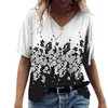 Letnia malarstwo drukowane Koszulka Kobiety z krótkim rękawem Ubrania Casual Streetwear Bluzka Kobieta luźna odzież Top Kobiety 2022 L220705