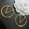 Luxury Big Gold Hoop örhängen för Lady Women 4cm Orrous Girls Ear Studs Set Designer Jewelry Earring Valentine's Day Gift Engagement for Bride