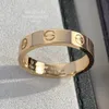 18k 3,6 mm Liebesring gegen Goldmaterial wird niemals schmale Ring ohne Diamanten Luxusmarke Offizielle Reproduktionen mit Counterbox -Paarringen exquisites Geschenk verblassen