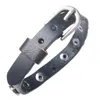 Bracciali in pelle Fili Testa di fantasma Accessori Uomo Caffè Polso con perline nero Borchia regolabile per regalo speciale BC016