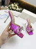 2022 designer fashion women's sandals slippers leather Stiletto slippers luxury atmosphere TOP quality crystal bow fairy single shoe Banquet Queen shoes with box