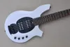 Guitare basse électrique à 5 cordes blanches personnalisées en usine avec offre de circuit actif de matériel noir de manche en palissandre personnalisée