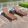 Camp Furniture Rattan Leisure Beach Chair Justerbar utomhus uteplats med en enda däck Terrass Poolstol