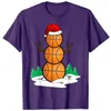 T-shirts pour hommes Basketball Snowman Balls Noël Pyjama Cadeaux Hommes Garçons Kid T-ShirtMen's