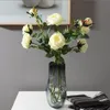 手の保湿3ヘッドオースティンローズのフェイクロラルホテルリビングルームの装飾偽の花撮影レイアウトの小道具
