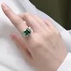 OEVAS 100 925 SREBROŚCI 10 10 mm Emerald High Carbon Diamond Pierścienie dla kobiet błyszczące weselne biżuteria Hurtowa prezent 220726