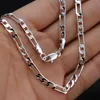 Chains Fashion 4MM 16-24inch 925 Silver Necklace Men Jewelry Figaro Necklaces Curb Chain Party Couple GiftChains