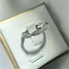 Top Quality Women ring Crossed Wedding Rings 925 Sterling Silver White 5A Cubic Zirconia Gifts With Box Engagement Propose Diamond rings jewelry Friend Gift Size 5-10