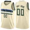 Impresso Milwaukee Personalizado DIY Design de Basquetebol Customization Fardos de Equipe Imprimir Personalizado Qualquer Número Número Homens Mulheres Crianças Juventude Meninos Bege Jersey