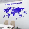Type européen carte du monde 3D acrylique Stickers muraux cristal miroir autocollants pour bureau canapé TV fond mur décoratif autocollants 220510