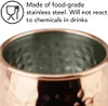 Moscow Mule Tassen, große Größe, 530 ml, gehämmerte Tassen, Edelstahlfutter, reine Kupferbeschichtung, vergoldete Messinggriffe, 9,4 cm Durchmesser x 10,2 cm hoch, C0630 x 12