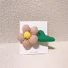 2022 printemps nouvelle douce fille princesse bec de canard pince enfants coloré tissu coton rempli grande fleur épingle à cheveux accessoires de cheveux
