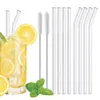 Clear Glass Straw 2008mm Reusable Straight Bent Glass Drinking Straws with Brush Eco Friendly Glass Straws for Smoothies Cocktail4020215