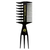 Retro Szerokie zęby Fryzjer Fork Grzebień Mężczyźni Broda Brush Barber Shop Styling Tool Tool Salon Akcesoria Afro Fryzura