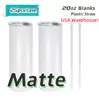 Lokalt lager matt sublimering tumbler 20oz 30oz matt rak mager tumbler rostfritt stål matt tumbler vit öl kaffe muggar oss lager