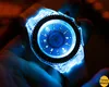 Drop 10pcs Led Flash Luminous Watch Personality Trends Students Lovers Jelly Woman Men's Wwatches 2 color 220407