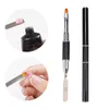 Dual Ended Nail Art Borstes Acrylic UV Gel Extension Builder Flower Pain Pen Brush Remover Spatula Stick Manicure Tools