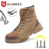 Suadeex Steel palca dla mężczyzn Wojsko niezniszczalne prace Buty bojowe buty armii Bezpieczeństwo Bezpieczeństwo Y200915