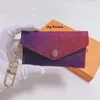 DHL Unisex Designer Key Pouch Fashion leather Purse keyrings Mini Wallets Coin Credit Card Holder 19 colors3906589